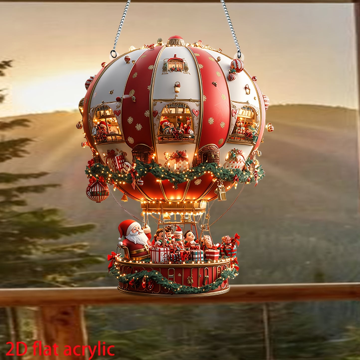 Christmas Hot Air Balloon with Santa