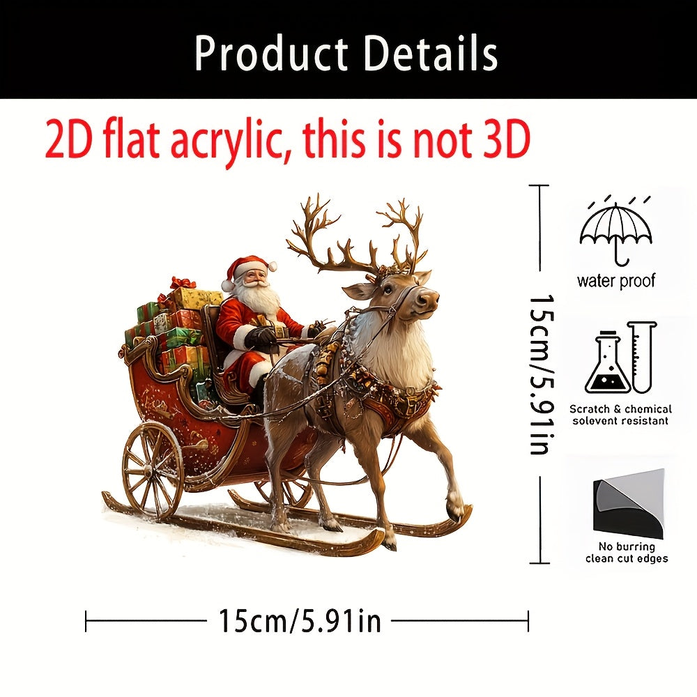 Santa Claus Sleigh Acrylic Decor – Festive Tabletop Display